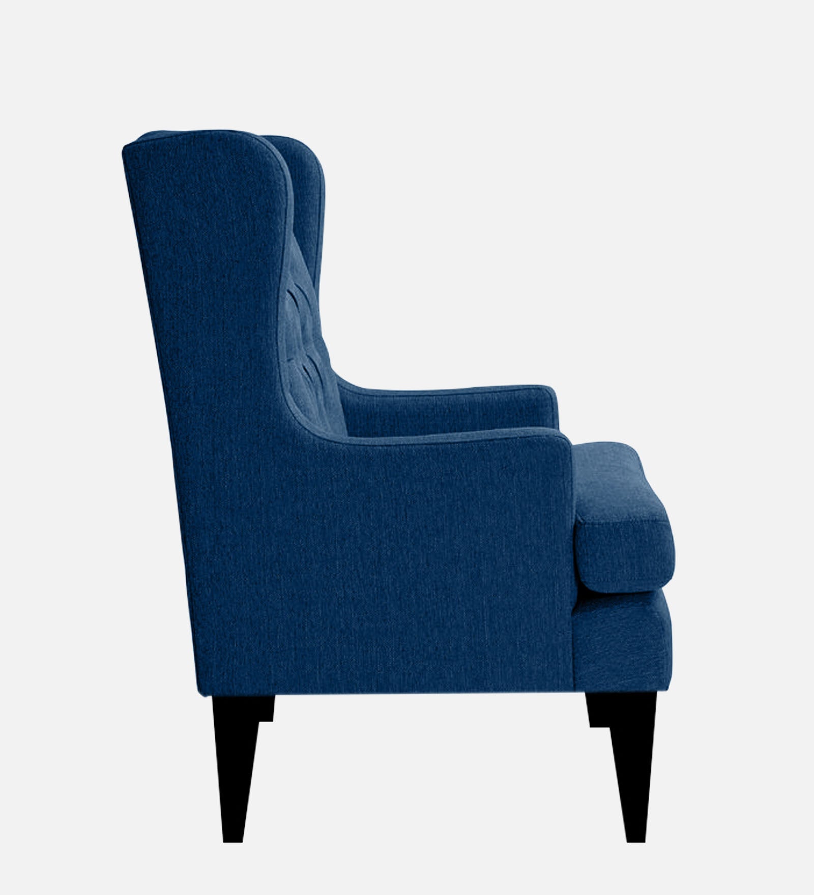 Panas Fabric Wing Chair In Royal Blue Colour