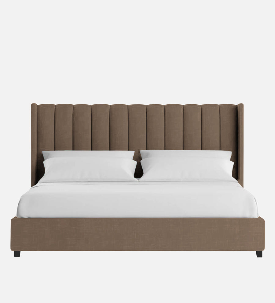 Colina Fabric Upholstered Queen Size Bed In Cookie Beige Colour With Box Storage - Febonic Living