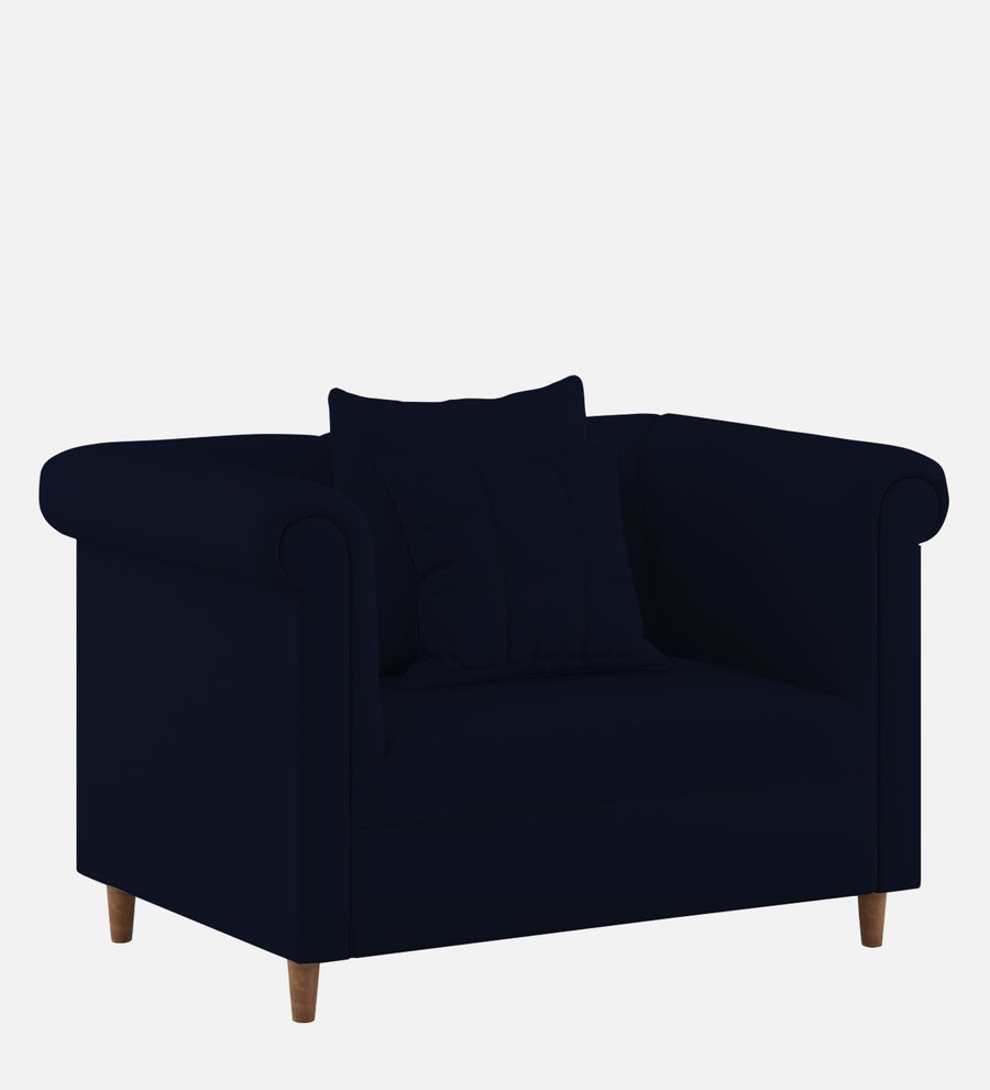 Rubi Velvet 1 Seater Sofa In Dark Blue Colour - Febonic Living