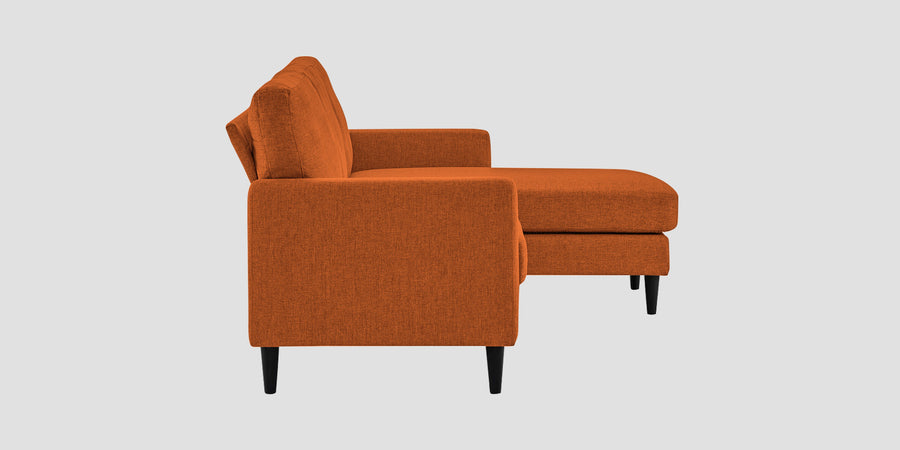 Romie Fabric Lhs Sectional Sofa 2 Lounger In Vivid Orange Colour - Febonic Living