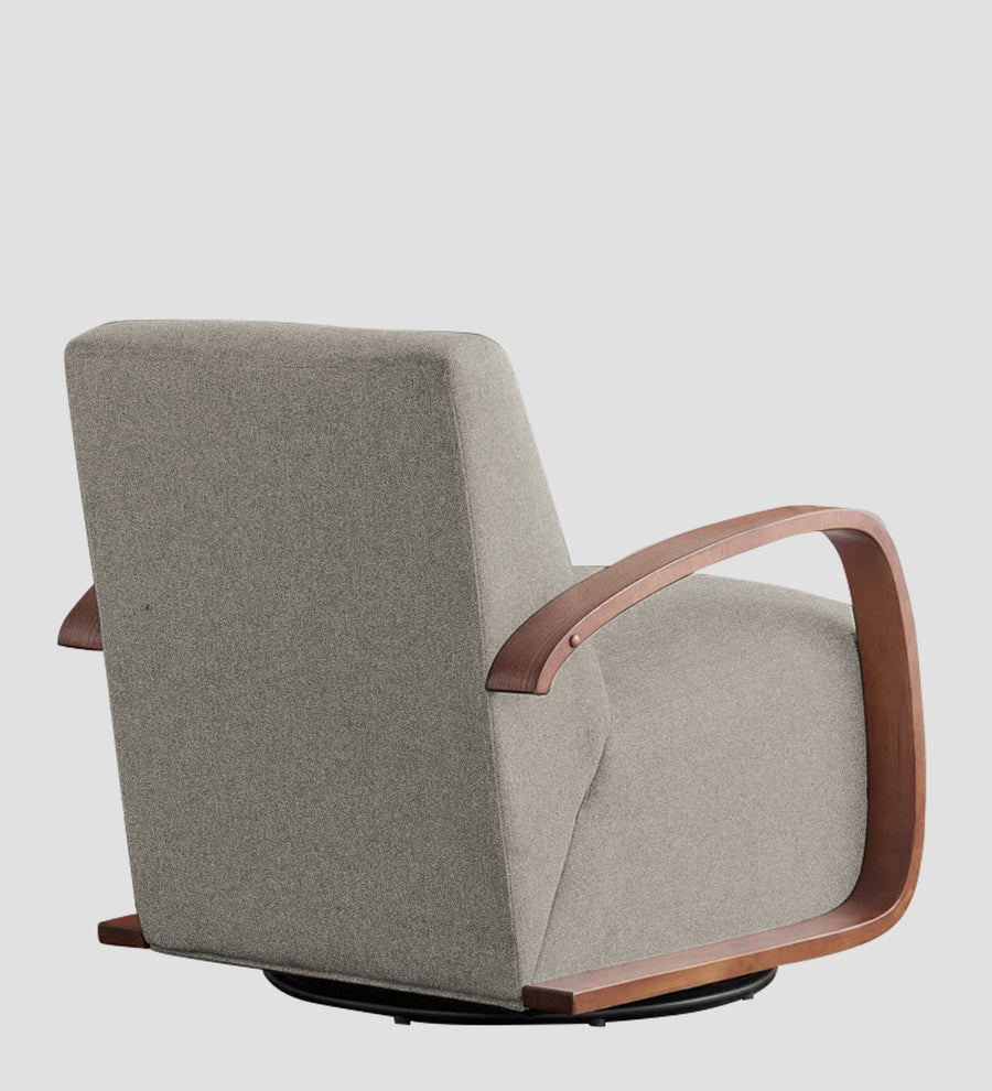 Balma Fabric Swivel Chair In Ash Grey Colour - Febonic Living
