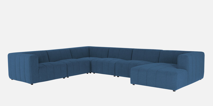 Damo Fabric Lhs 8 Seater Corner Sofa In Light Blue Colour - Febonic Living