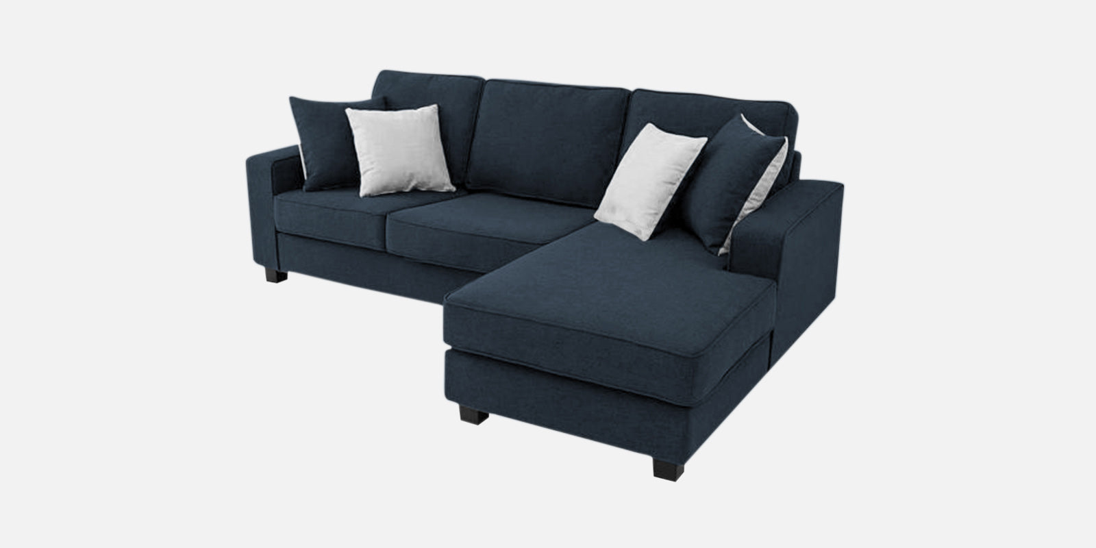 Ladybug Fabric LHS Sectional Sofa (2+Lounger) In Denim Blue Colour