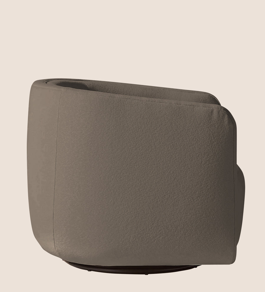 Ria Fabric Swivel Chair In Hazel Beige Colour - Febonic Living