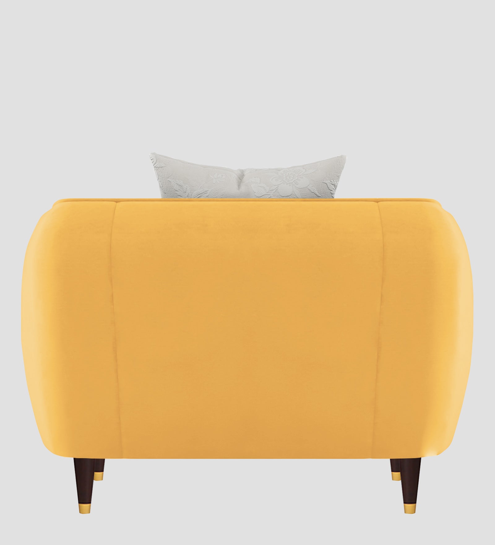Hairo Velvet 1 Seater Sofa In  Turmeric Yellow Colour - Febonic Living