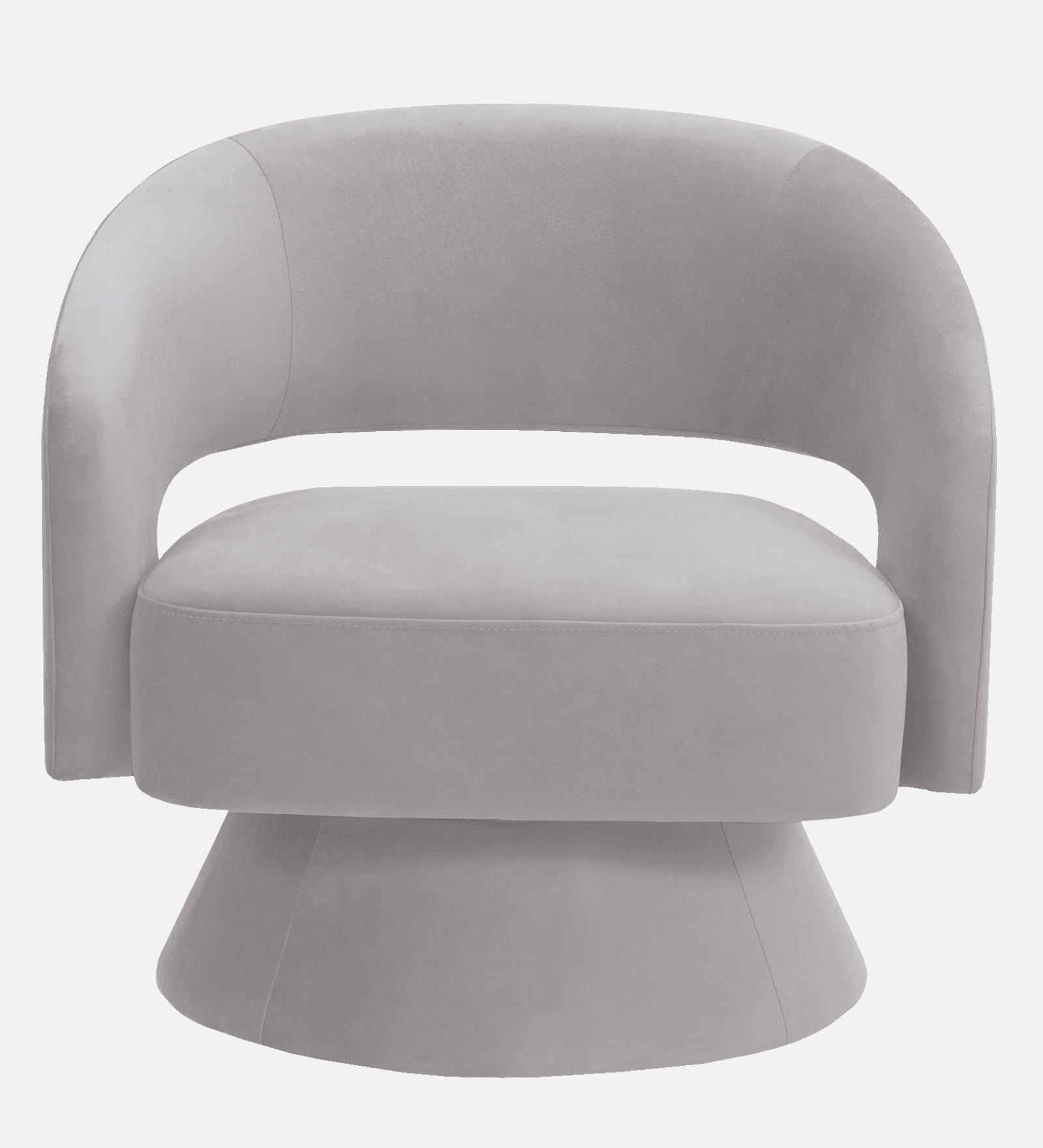 Pendra Velvet Swivel Chair in Concrete Grey Colour