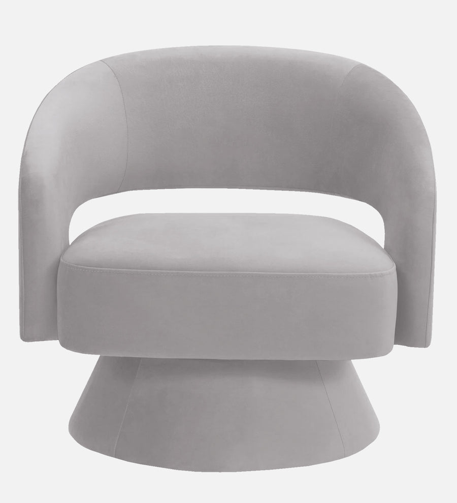 Pendra Velvet Swivel Chair In Concrete Grey Colour - Febonic Living