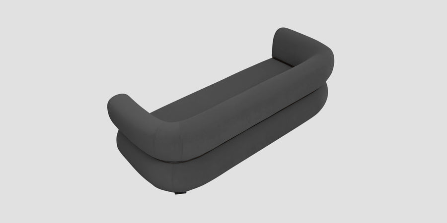 Kula Velvet 3 Seater Sofa In Davy Grey Colour - Febonic Living