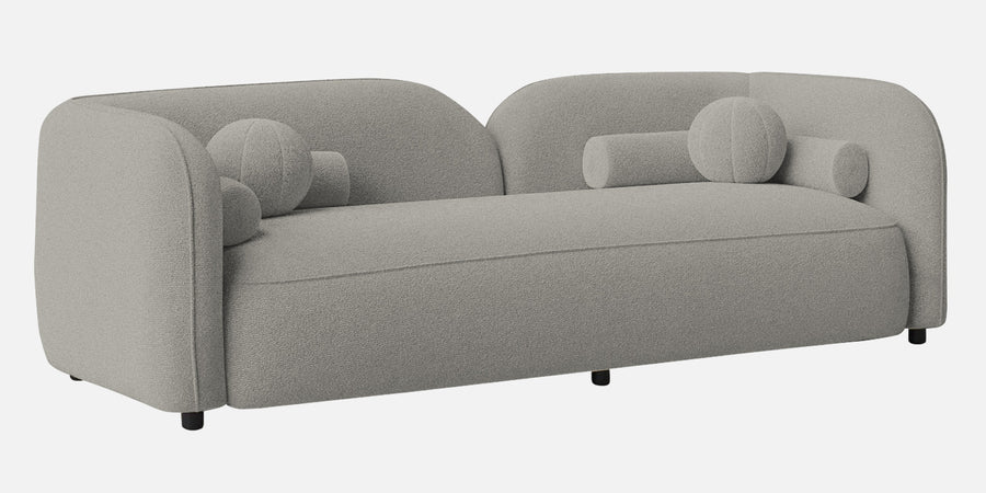 Corny Boucle Fabric 3 Seater Sofa In Fog Grey Colour - Febonic Living