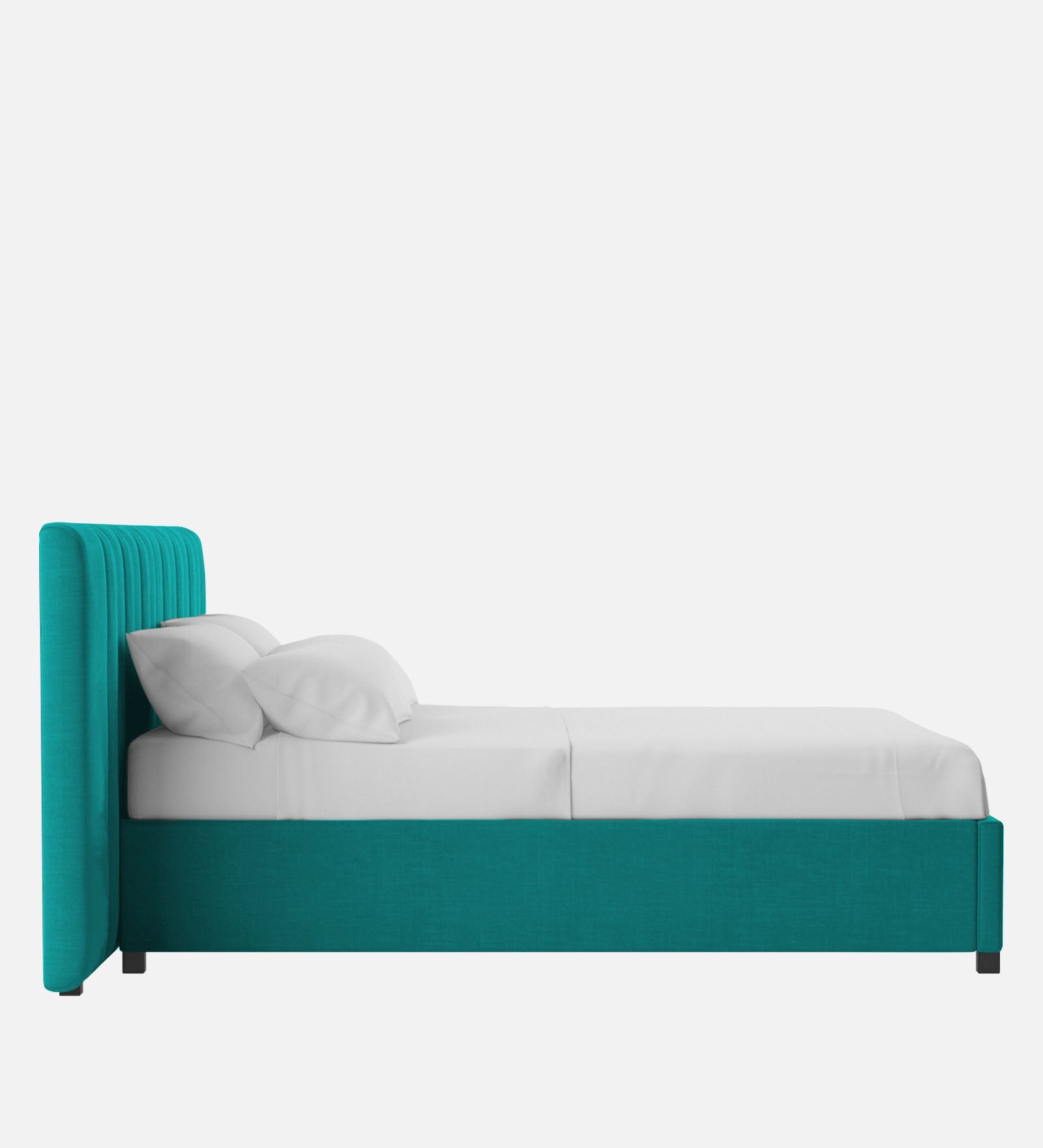 Nora Fabric King Size Bed In Sea Green Colour