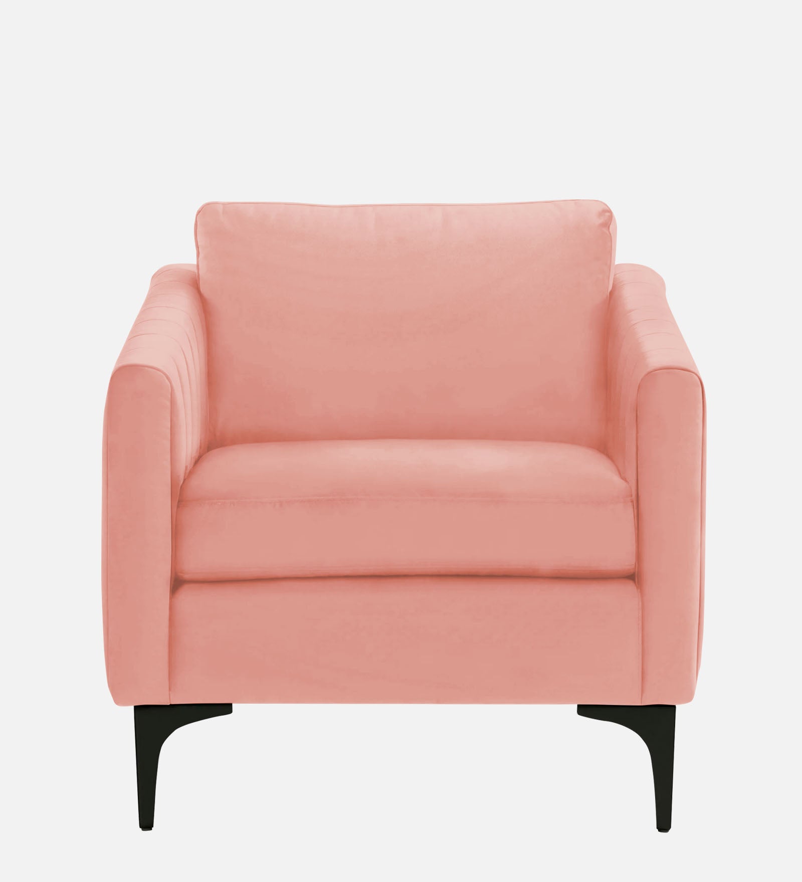 Haru Velvet 1 Seater Sofa in Blush Pink Colour