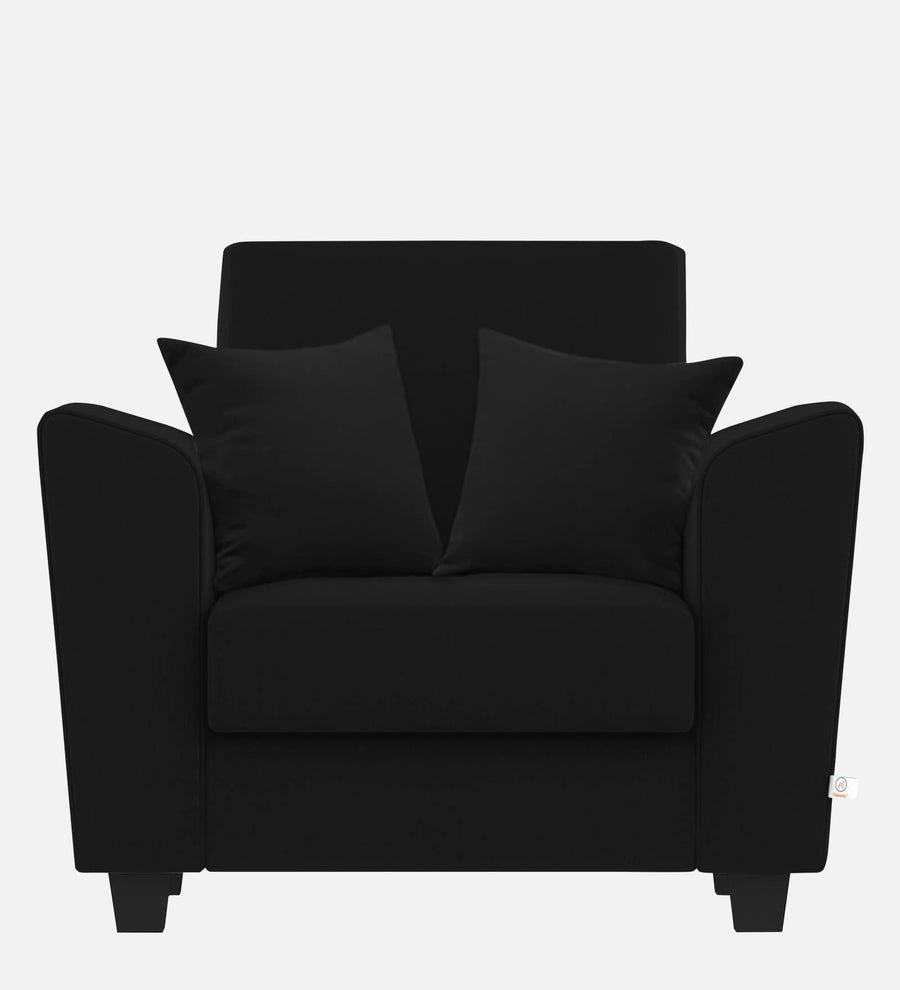 Daku Fabric 1 Seater Sofa In Zed Black Colour - Febonic Living