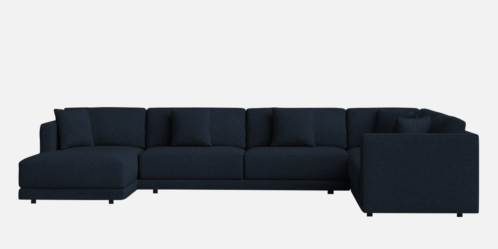 Carlin Fabric RHS 8 Seater Sectional Sofa In Denim Blue Colour