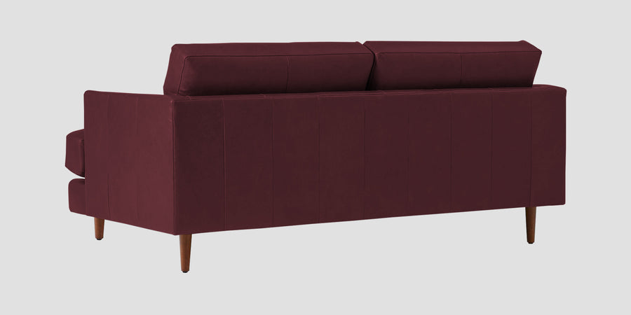 Sterio Leatherette 2 Seater Sofa In Burgundy Maroon Colour - Febonic Living