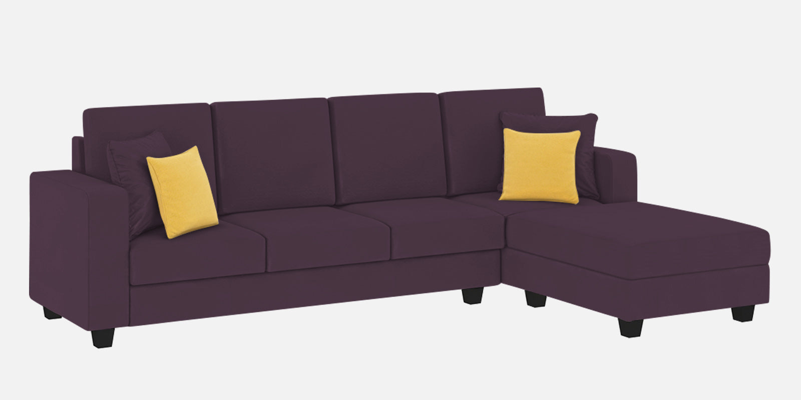 Nabi Fabric LHS Sectional Sofa (3 + Lounger) In Greek Purple Colour