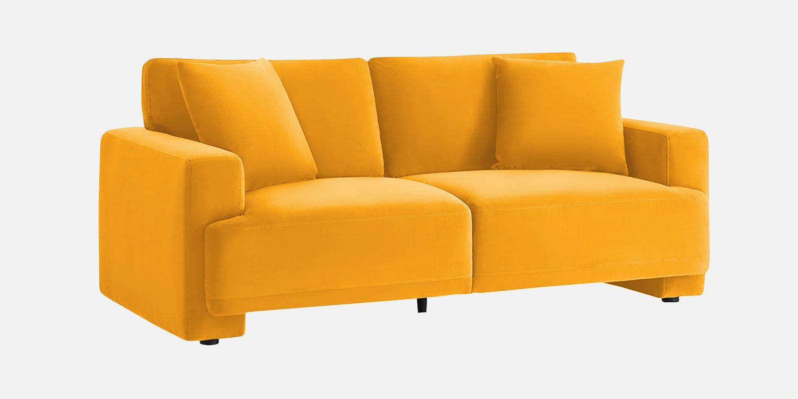 Kosta Velvet 2 Seater Sofa in Safforn Yellow Colour