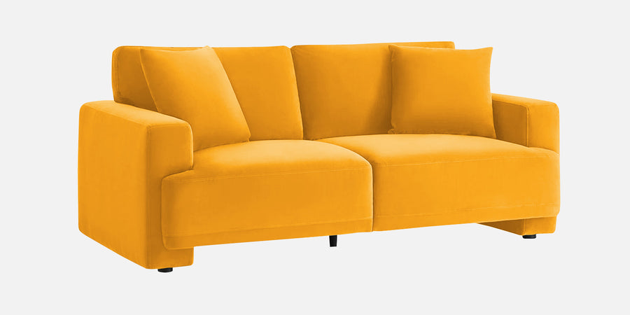 Kosta Velvet 2 Seater Sofa In Safforn Yellow Colour - Febonic Living