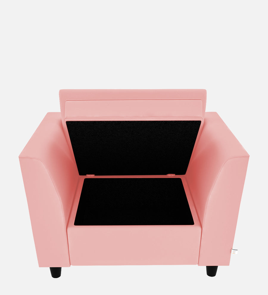 Bristo Velvet 1 Seater Sofa In Millennial Pink Colour With Storage - Febonic Living