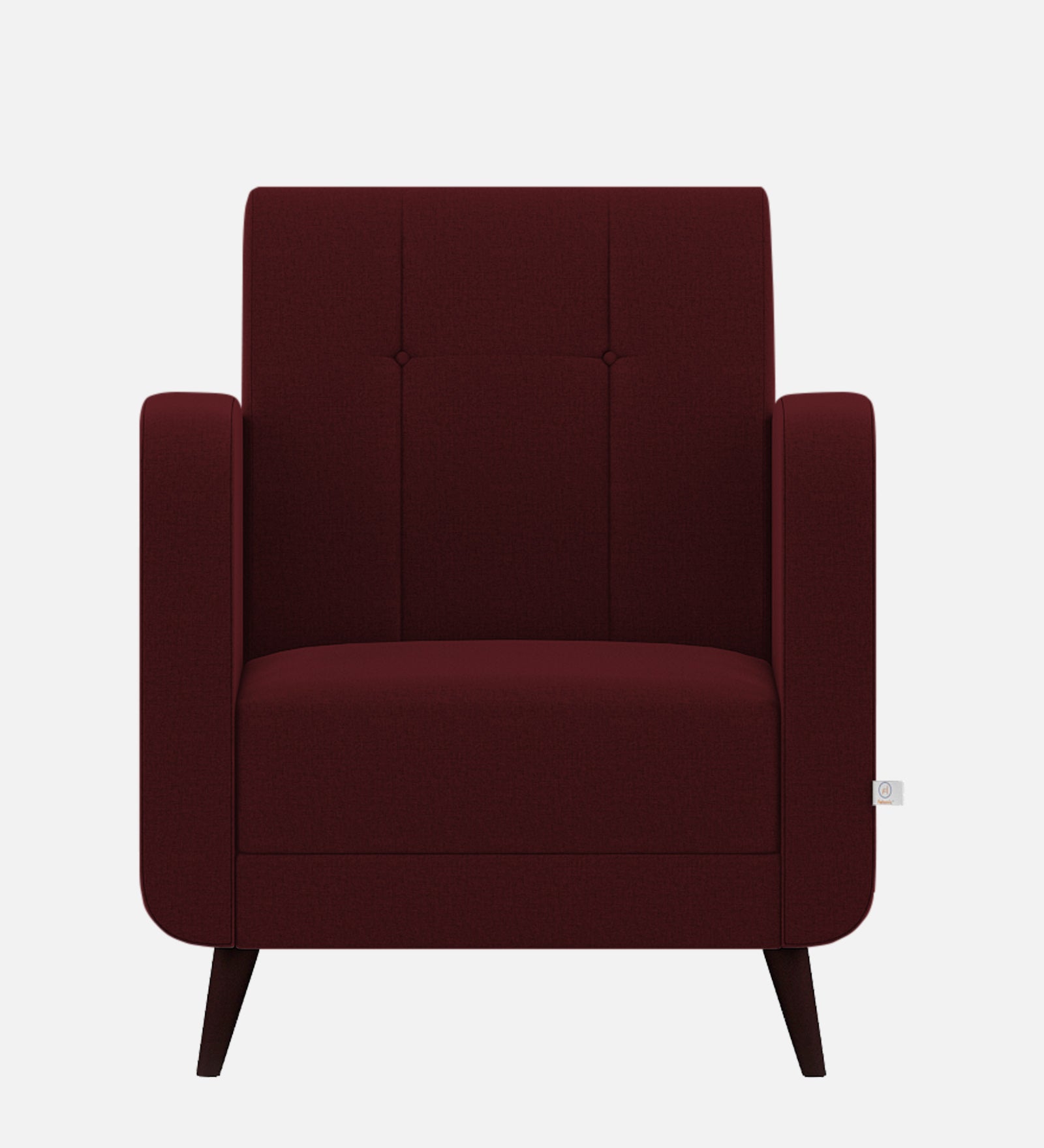 Wiki Velvet 1 Seater Sofa In  Blood Maroon Colour - Febonic Living
