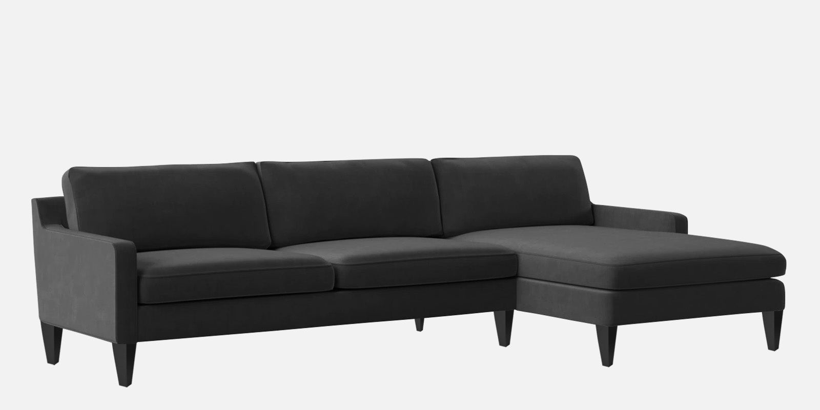 Jones Velvet LHS Sectional Sofa (3+Lounger) In Hory Grey Colour