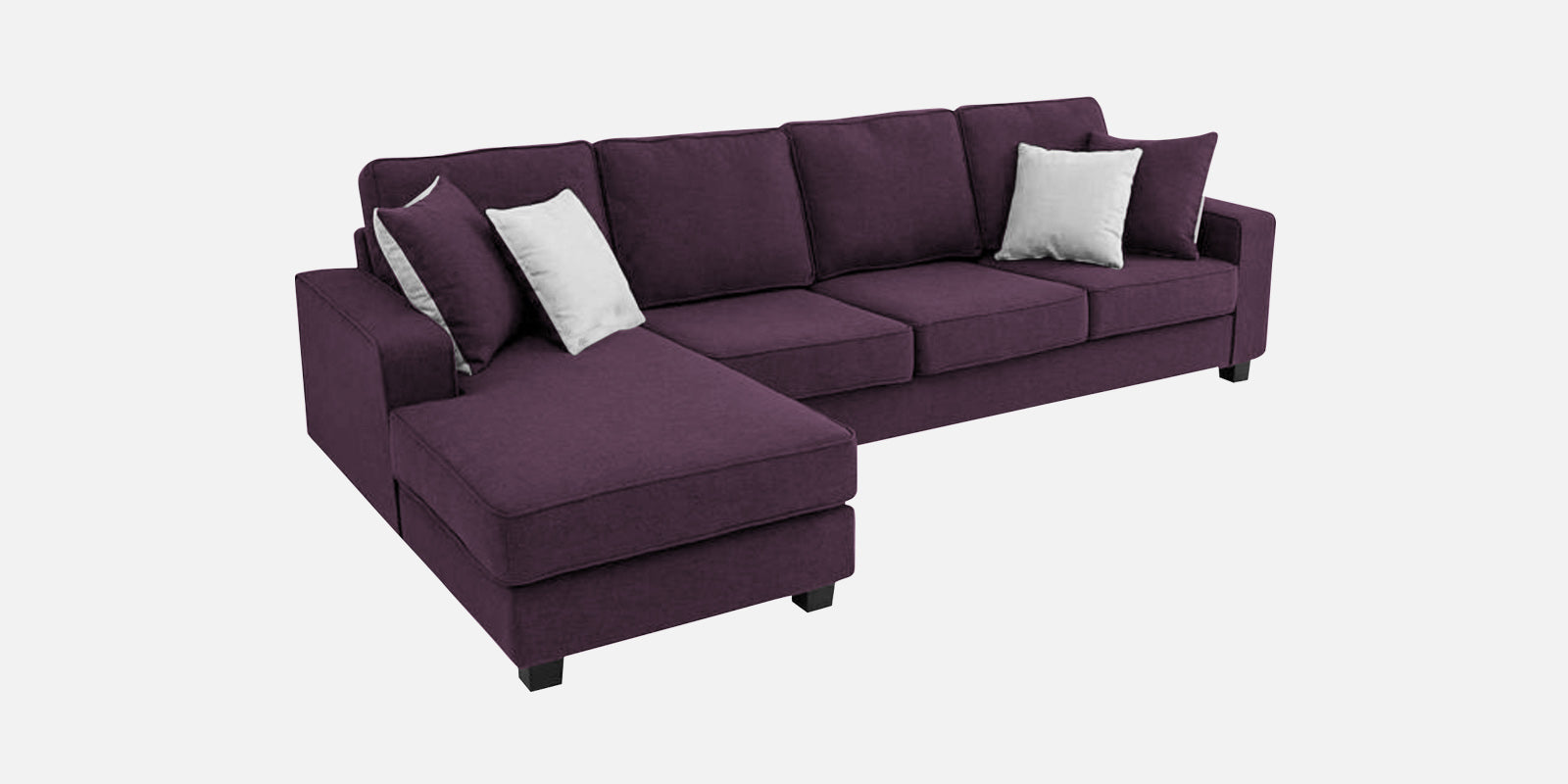 Ladybug Fabric RHS Sectional Sofa (3+Lounger) In Greek Purple Colour