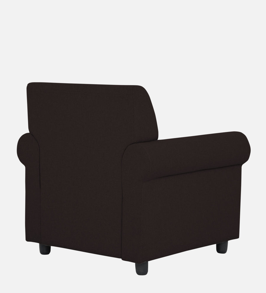 Ribby Fabric 1 Seater Sofa In Dark Brown Colour - Febonic Living