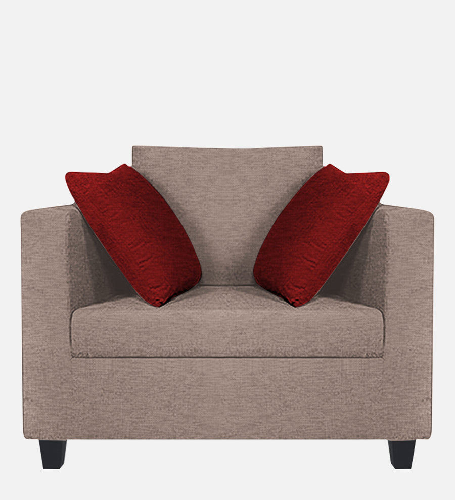 Nuska Fabric 1 Seater Sofa In Kadhi Beige Colour - Febonic Living