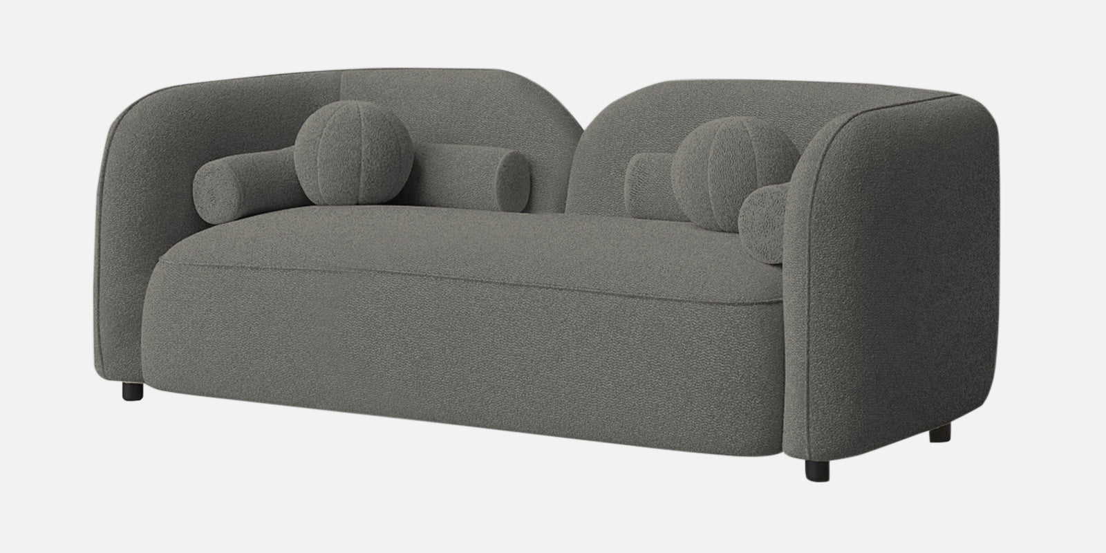 Corny Fur Fabric 2 Seater Sofa in Moon Grey Colour