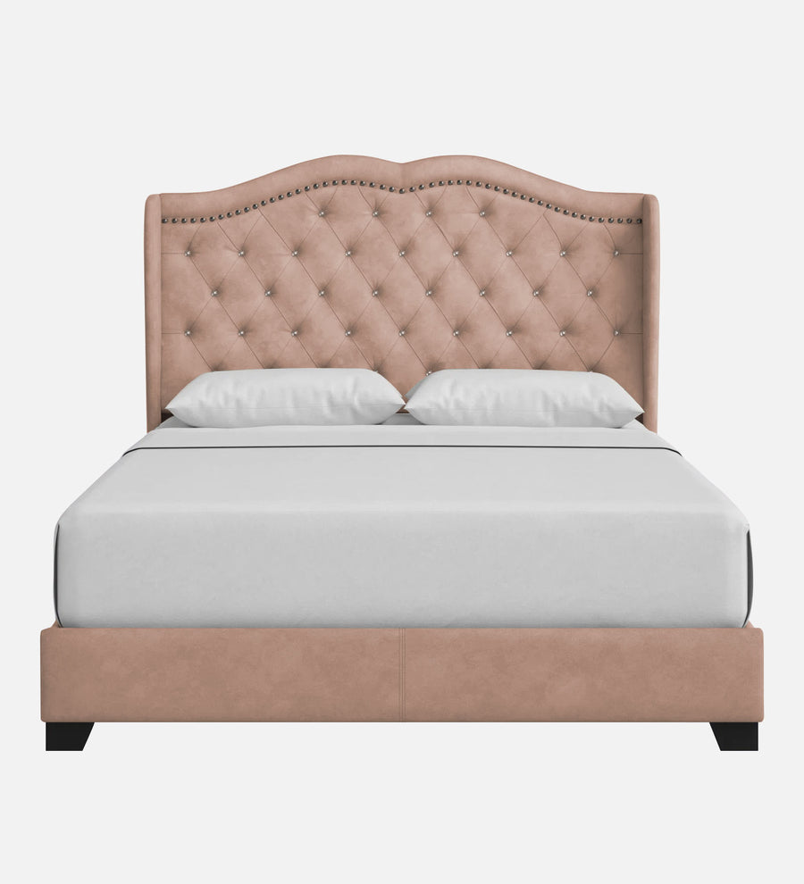 Blake Fabric Upholstered Queen Size Bed In Olive Beige Colour - Febonic Living