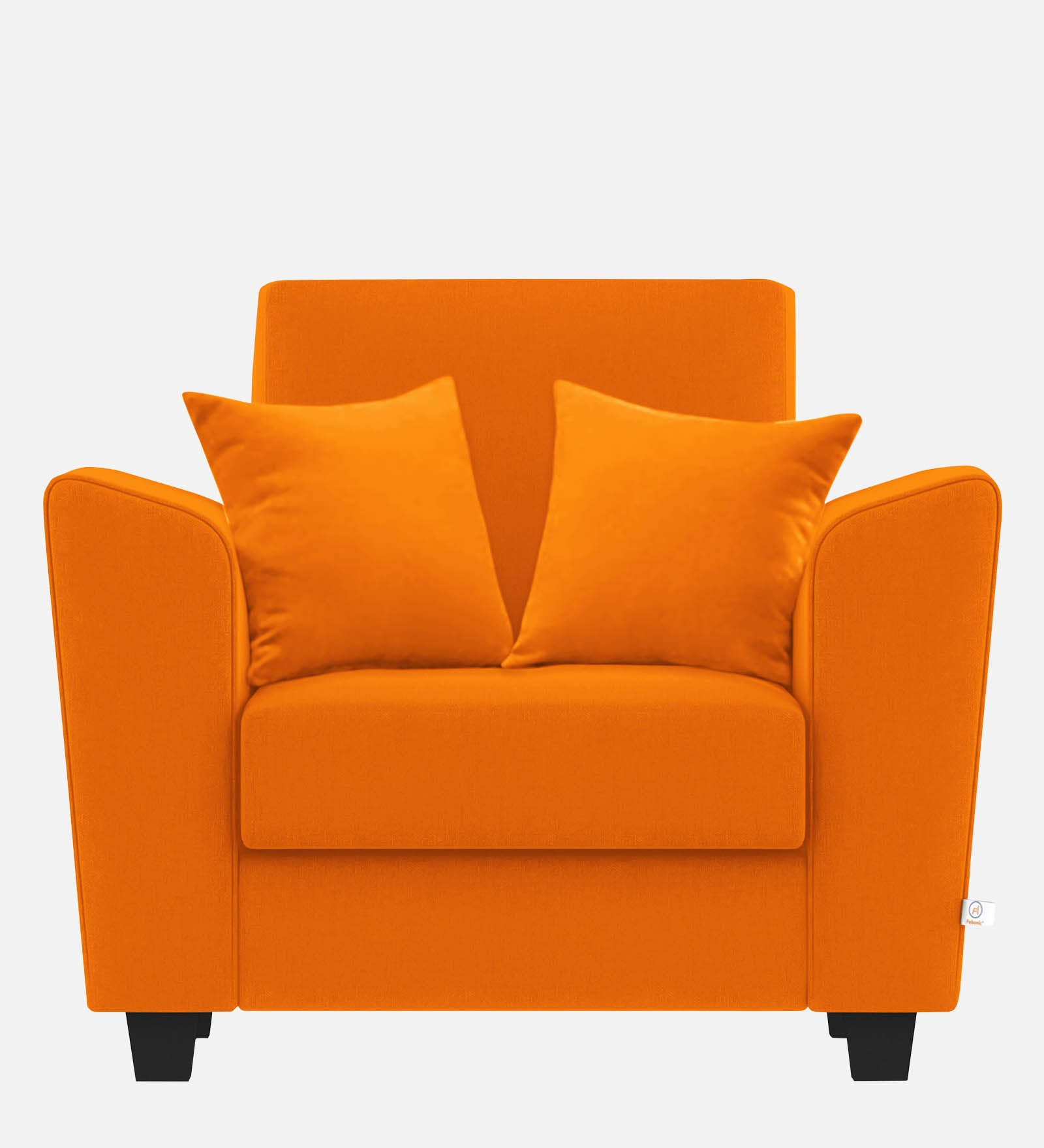 Daku Fabric 1 Seater Sofa in vivid orange Colour