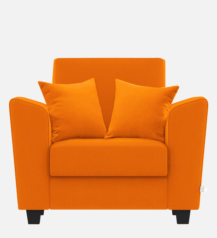Daku Fabric 1 Seater Sofa In Vivid Orange Colour - Febonic Living
