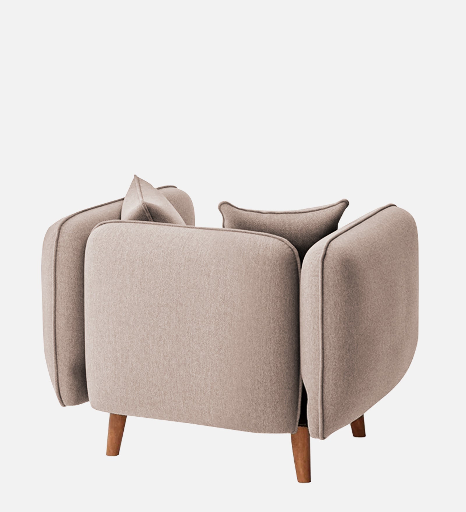 Reva Fabric 1 Seater Sofa In Mush Beige Colour