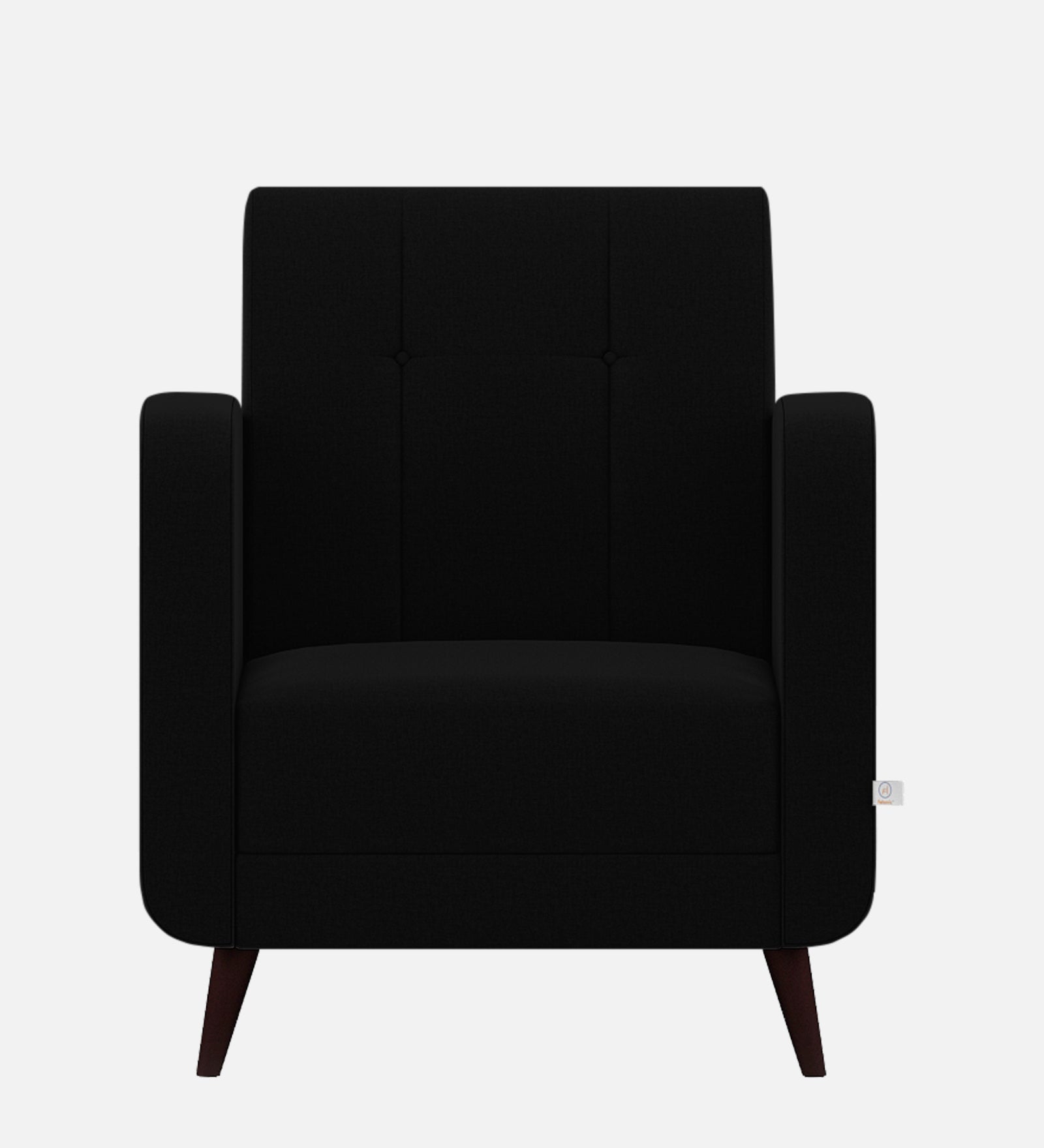 Wiki Velvet 1 Seater Sofa in Adam Black Colour