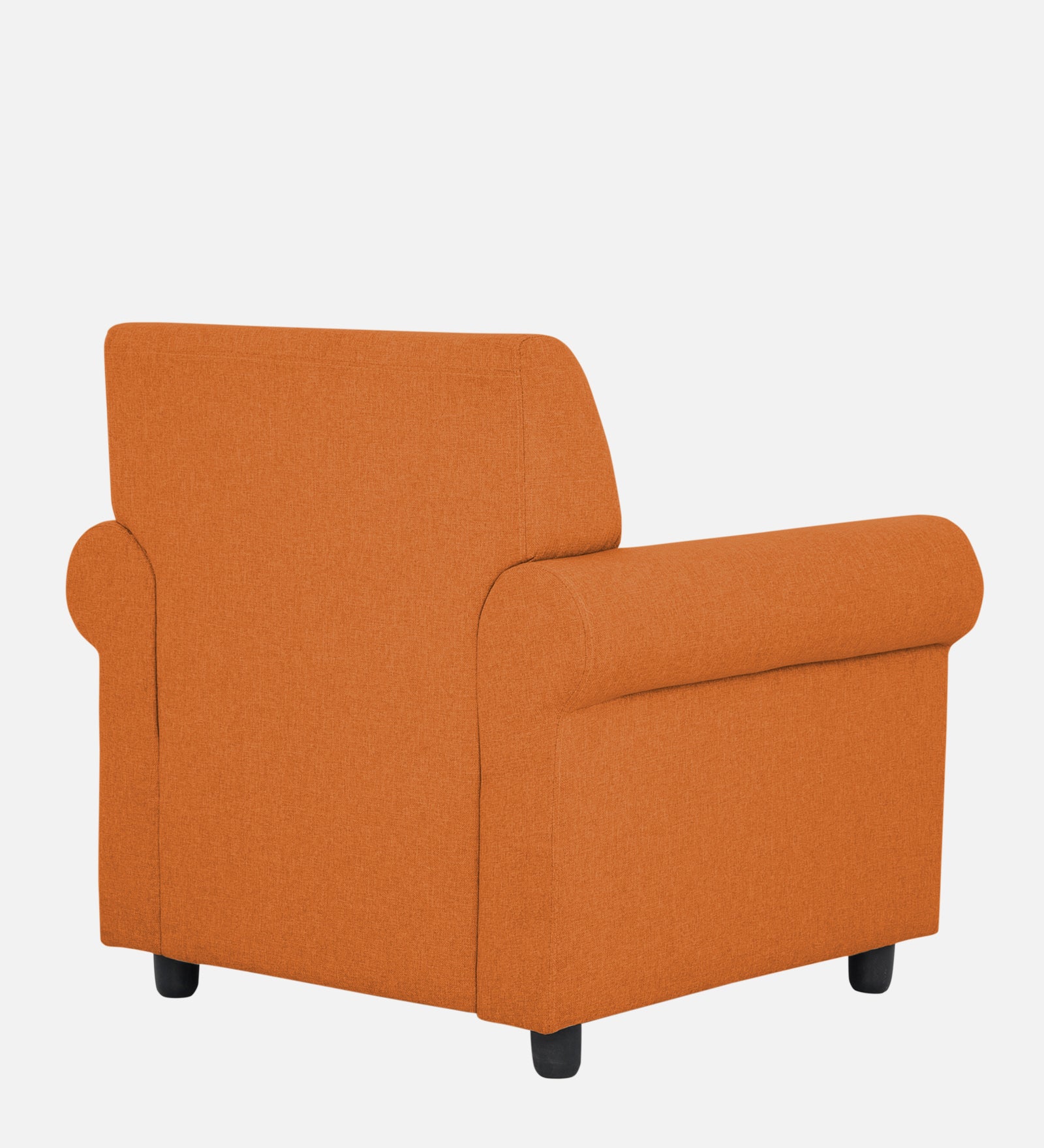 Ribby Fabric 1 Seater Sofa in Dark Orange Colour