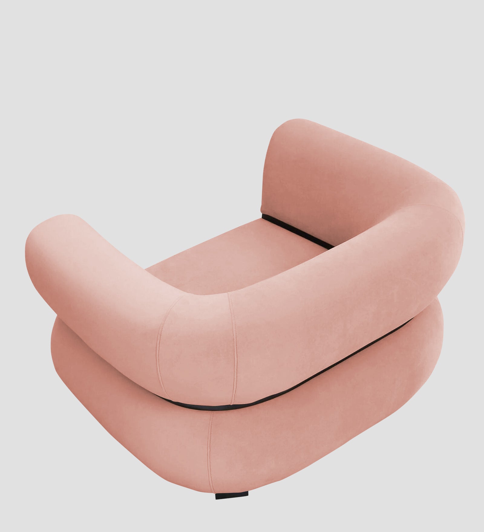 Kula Velvet 1 Seater Sofa In Blush Pink Colour