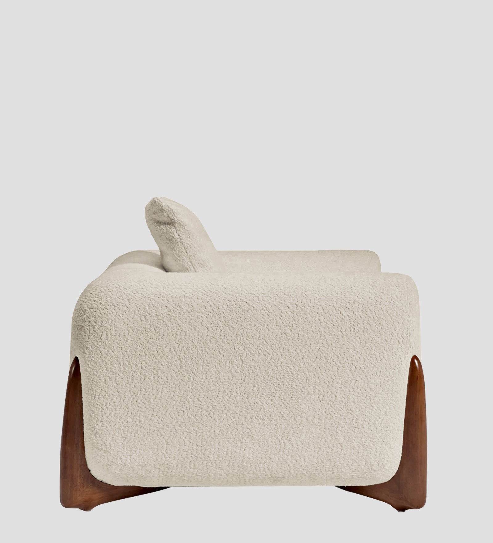 Boko Boucle 1 Seater Sofa In Shell White Colour - Febonic Living