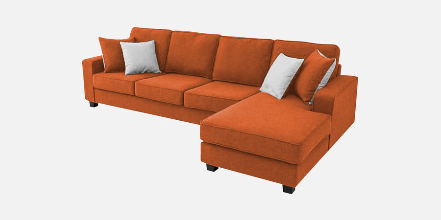 Ladybug Fabric Lhs Sectional Sofa 3 Lounger In Vivid Orange Colour - Febonic Living