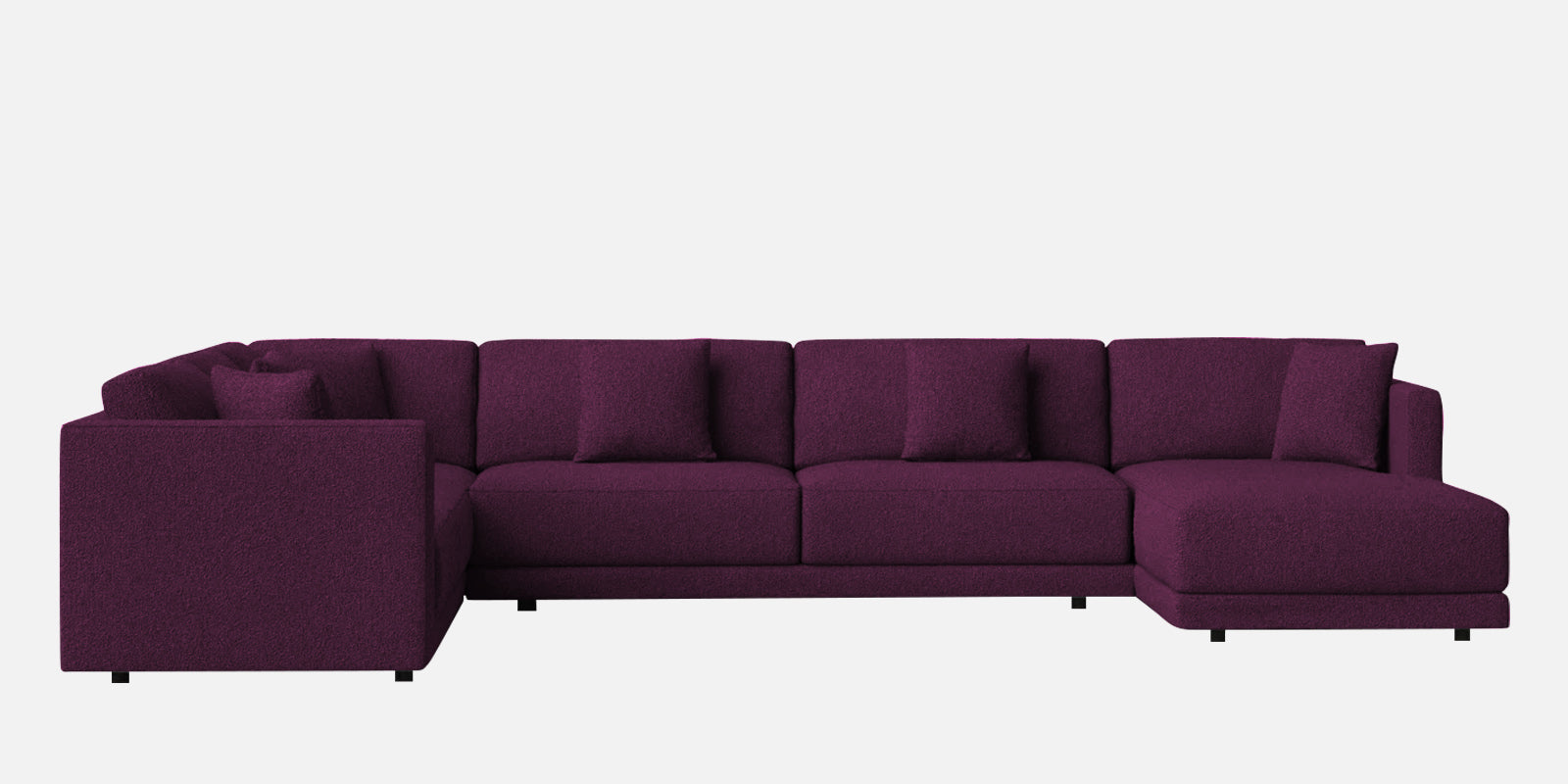 Carlin Fabric LHS 8 Seater Sectional Sofa In Greek Purple Colour