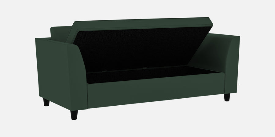 Bristo Velvet 3 Seater Sofa In Amazon Green Colour With Storage - Febonic Living