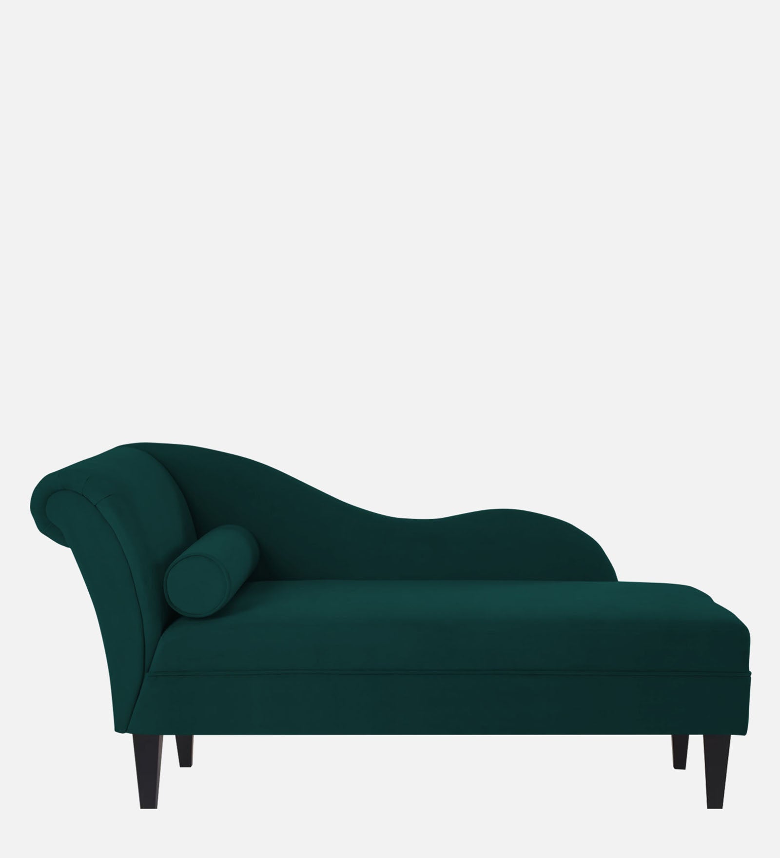 Rana Velvet RHS Chaise Lounger In Forest Green Colour