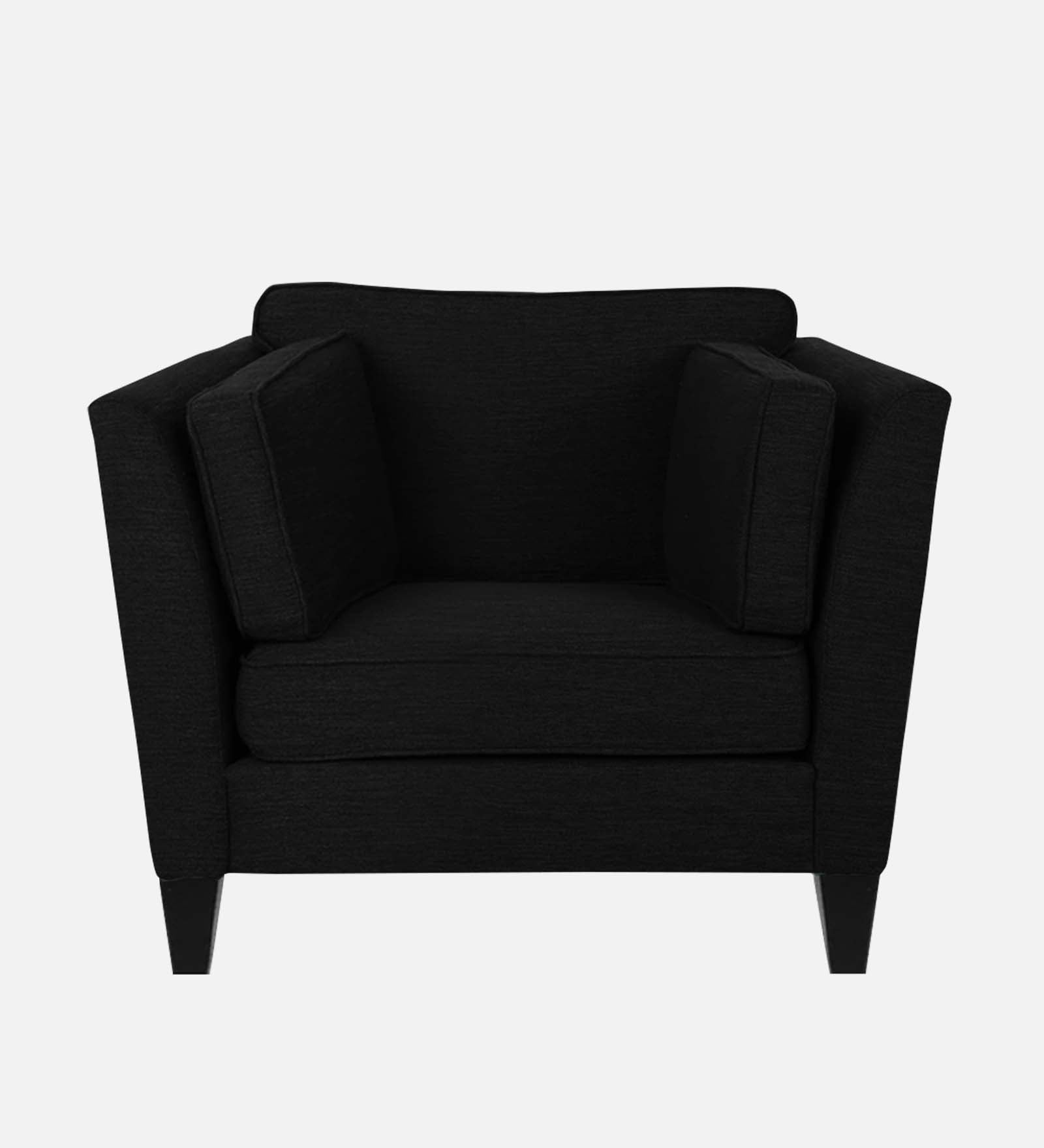 Nigar Fabric 1 Seater Sofa in Zed Black Colour