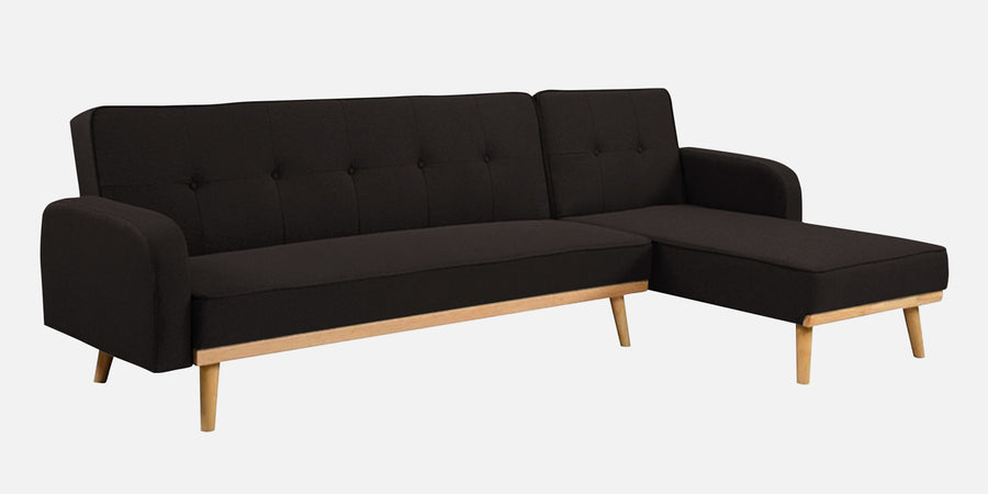 Zuno Fabric Rhs Convertible Sofa Cum Bed In Cara Brown Colour - Febonic Living