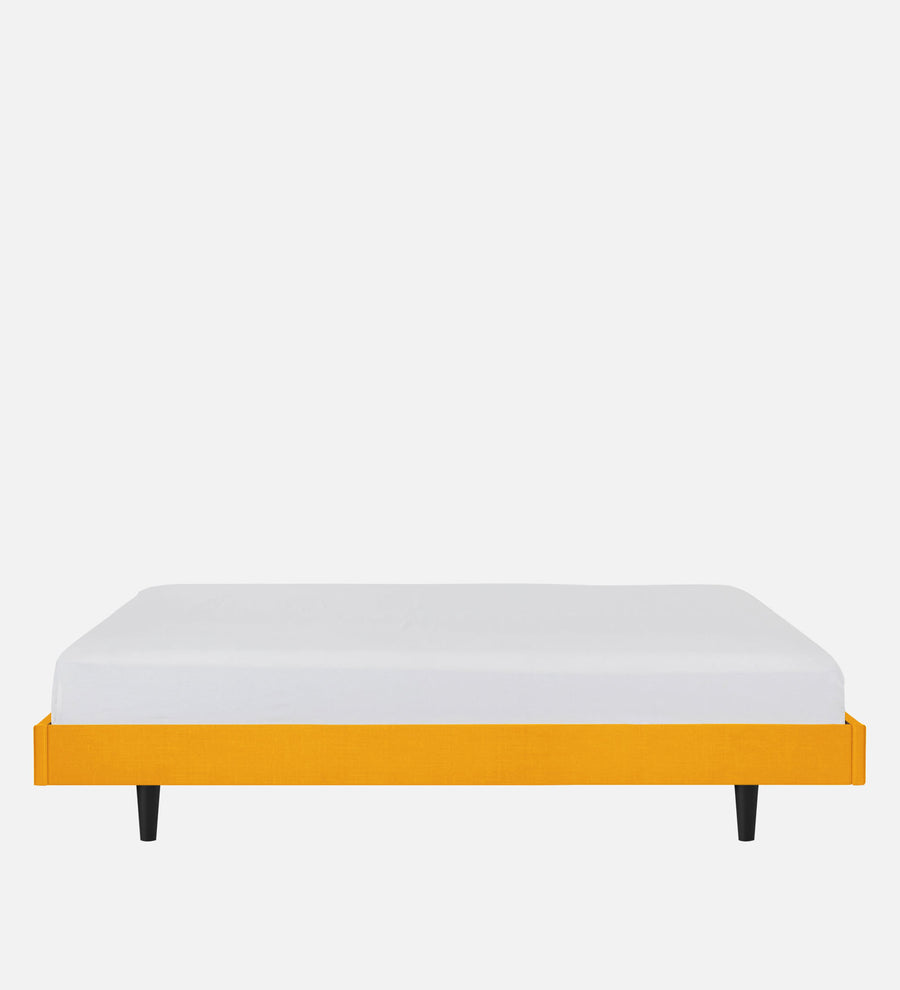 Basi Fabric Upholstered King Size Bed In Bold Yellow Colour - Febonic Living