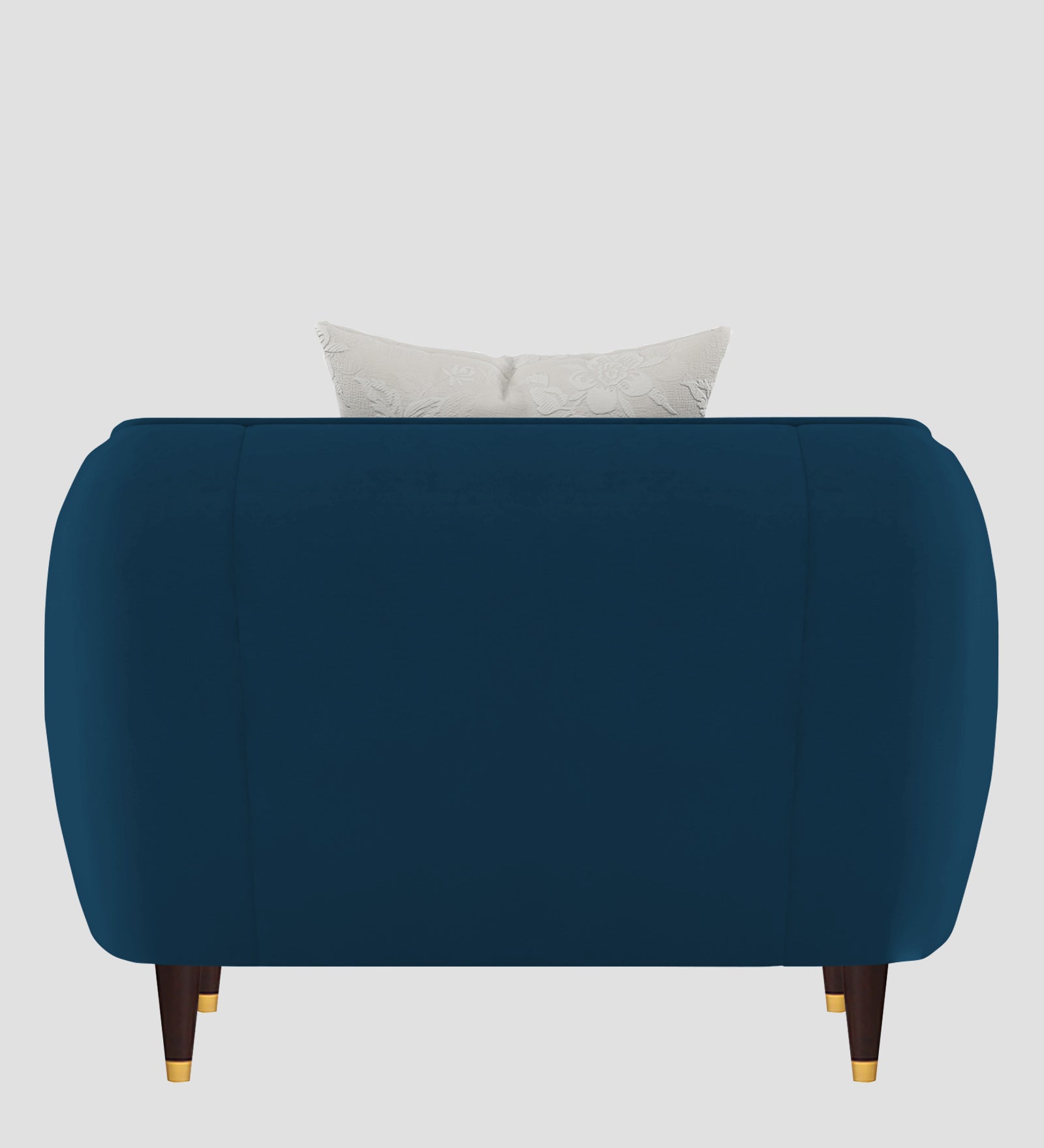 Hairo Velvet 1 Seater Sofa In  Azure Blue Colour - Febonic Living