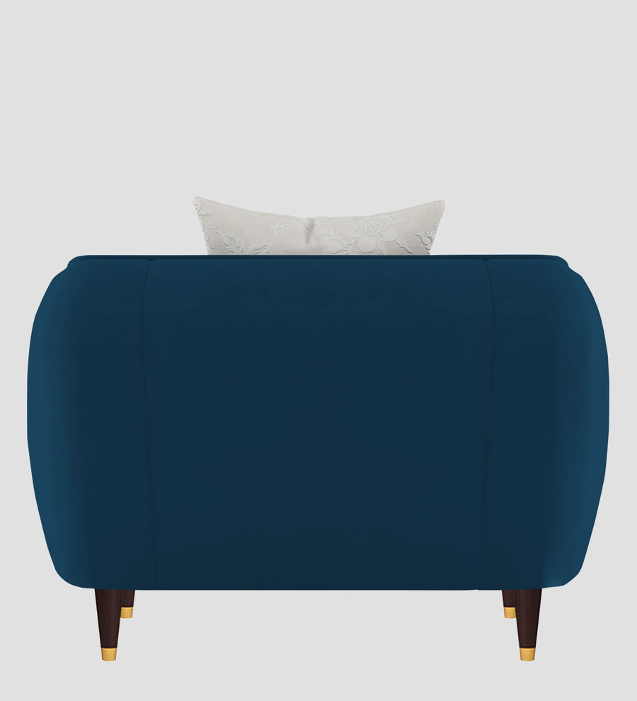 Hairo Velvet 1 Seater Sofa In Azure Blue Colour - Febonic Living