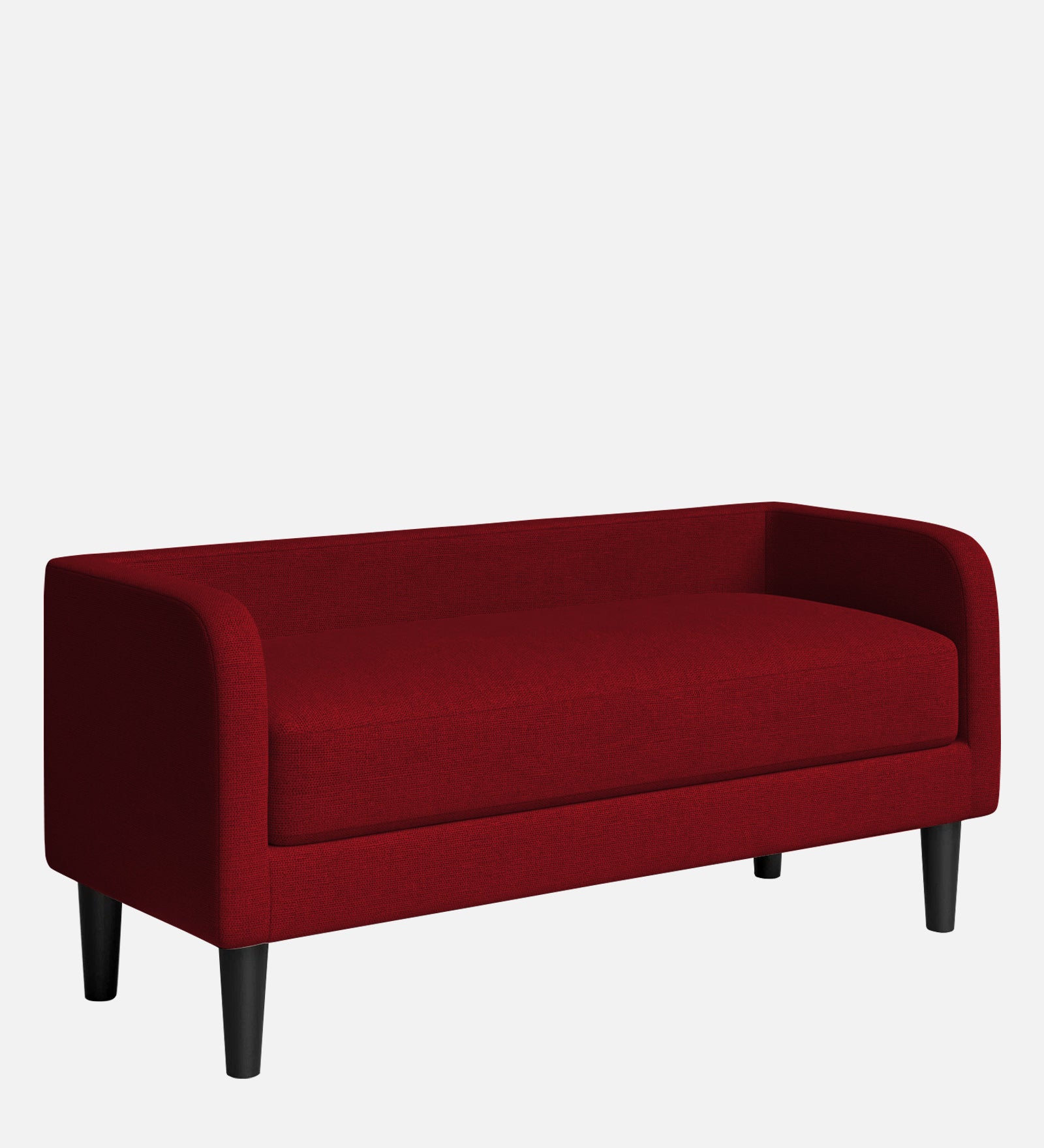 Maya Fabric Bench In Ruby Red Colour