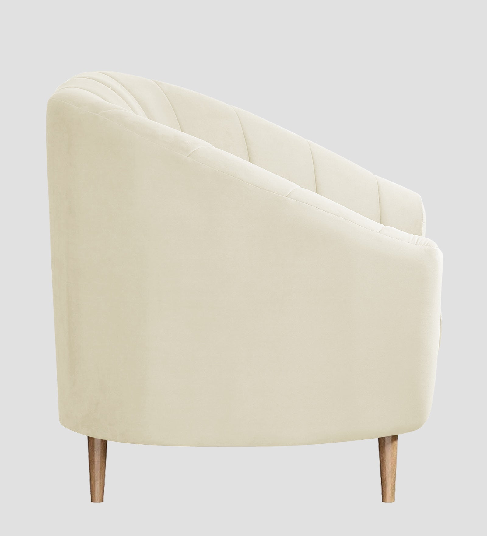 Nancy Velvet 1 Seater Sofa in Warm White Colour