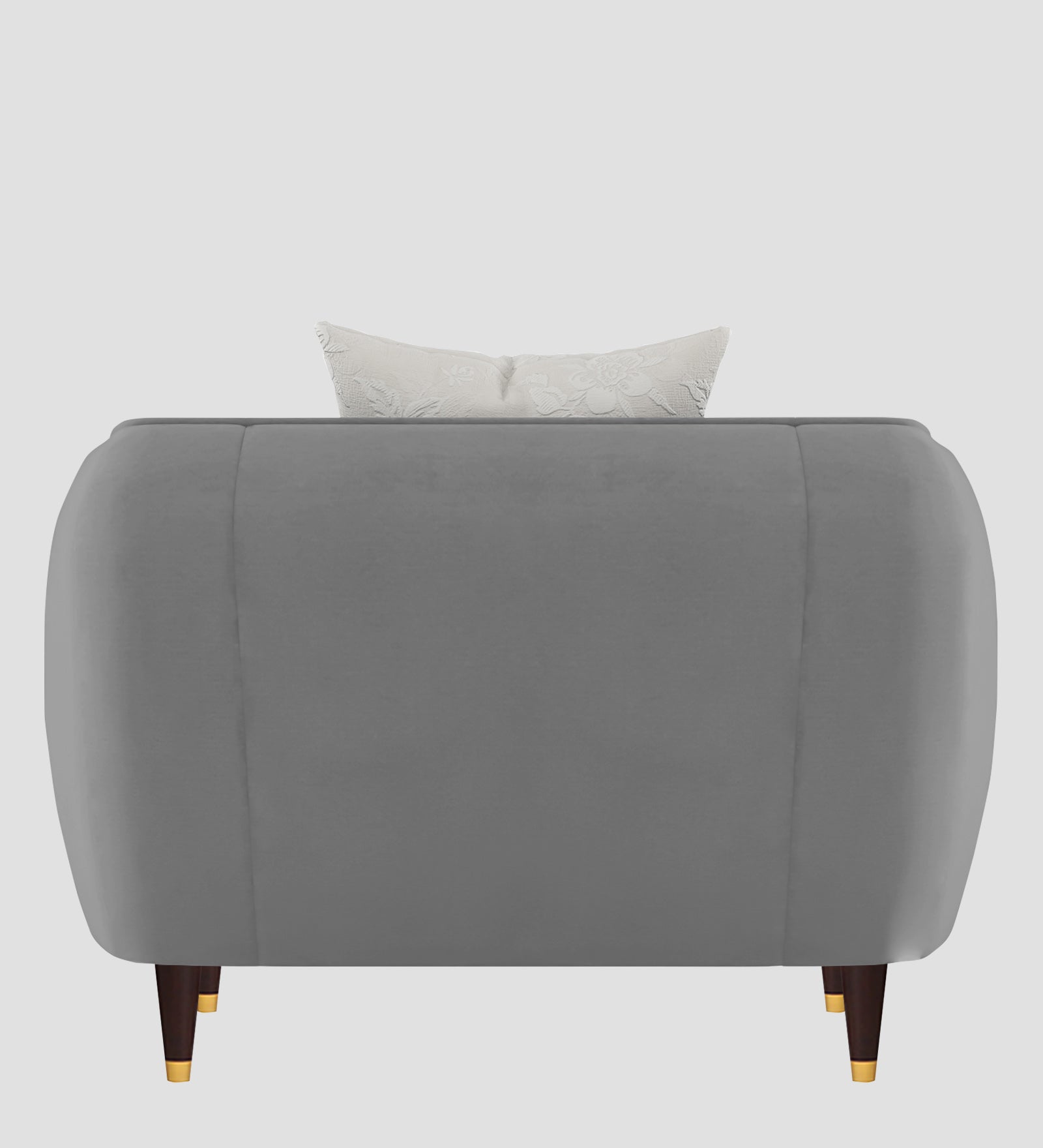 Hairo Velvet 1 Seater Sofa In  Light Grey Colour - Febonic Living