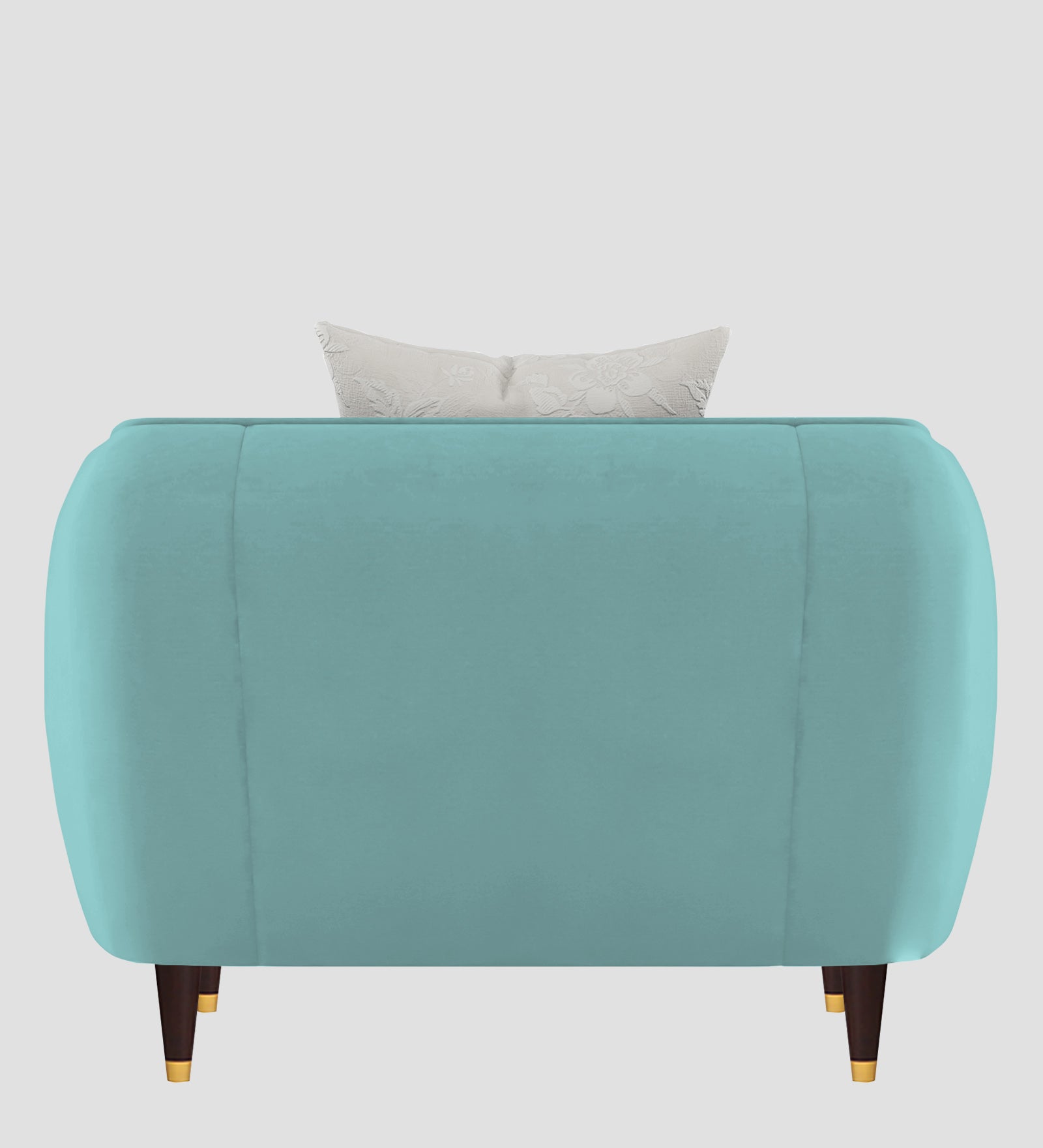 Hairo Velvet 1 Seater Sofa In  Barmunda Aqua Colour - Febonic Living