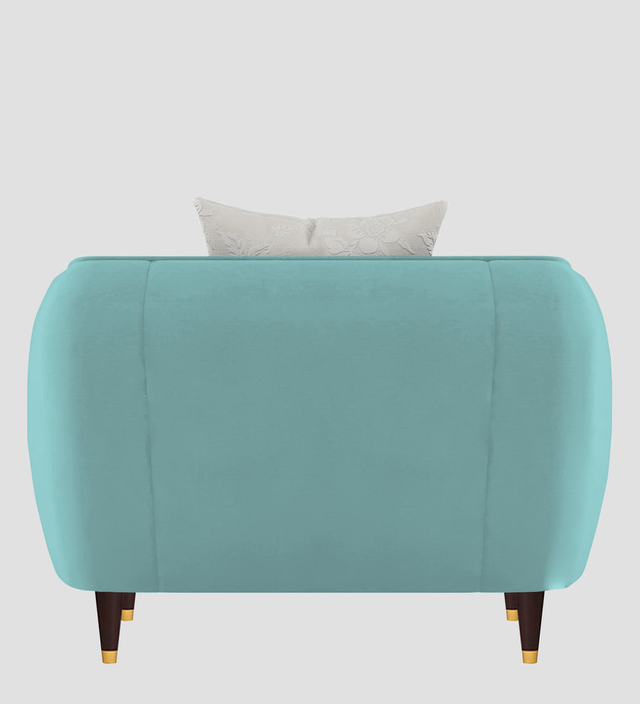 Hairo Velvet 1 Seater Sofa In Barmunda Aqua Colour - Febonic Living
